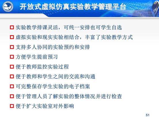 说明:C:\Users\CCCP\Desktop\虚拟实验室\北邮虚拟仿真实验教学环境的研究与实践_文福安131202\北邮虚拟仿真实验教学环境的研究与实践_文福安131202\幻灯片51.JPG